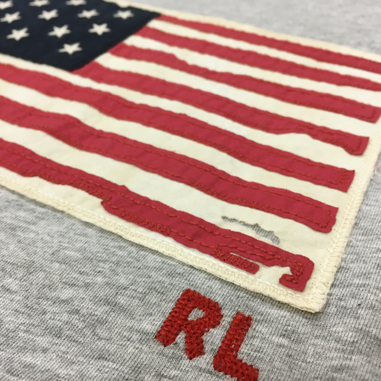 【POLO RALPH LAUREN/ポロラルフローレン】USAフラッグ半袖Tシャツ グレー ボーイズL グレー ボーイズL