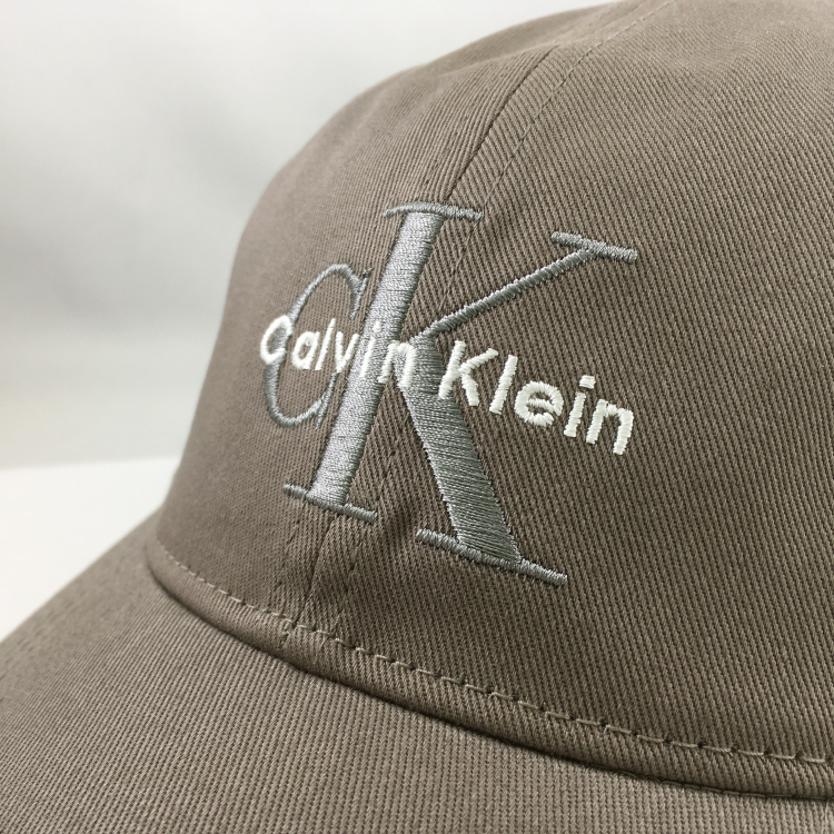 【Calvin Klein/カルバンクライン】MONOGRAM LOGO EMBROIDERY CAP gray gray