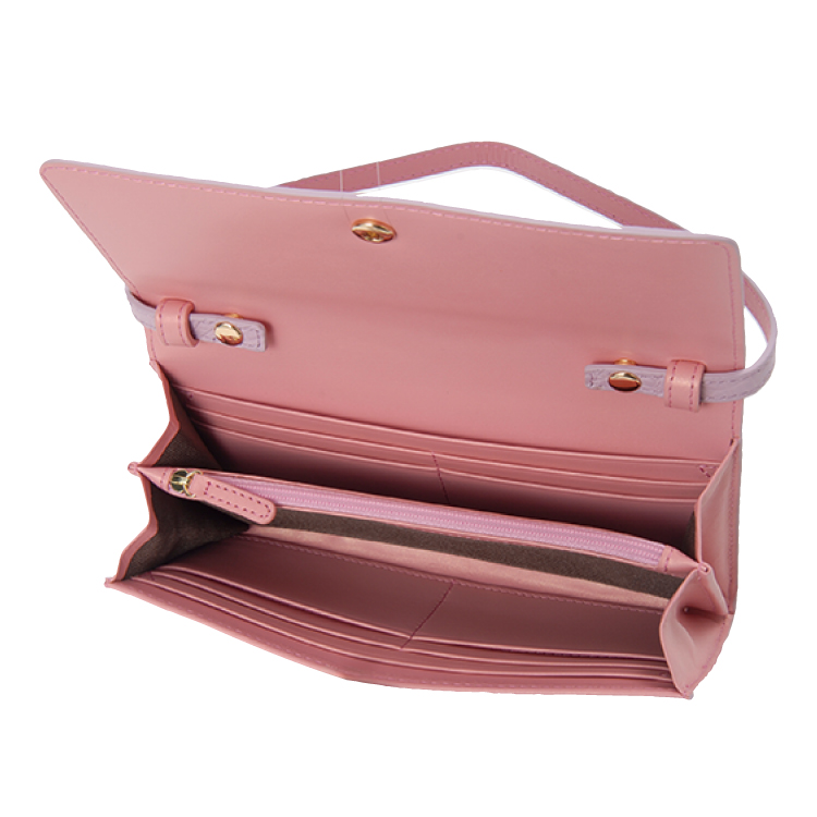 【クロコダイル】 センターベース お財布ショルダー ラベンダー ラベンダー