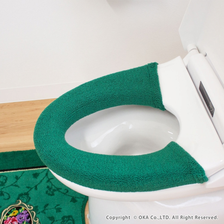 シェニールロゼ トイレ便座カバー 洗浄・暖房型 グリーン グリーン トイレ便座カバー