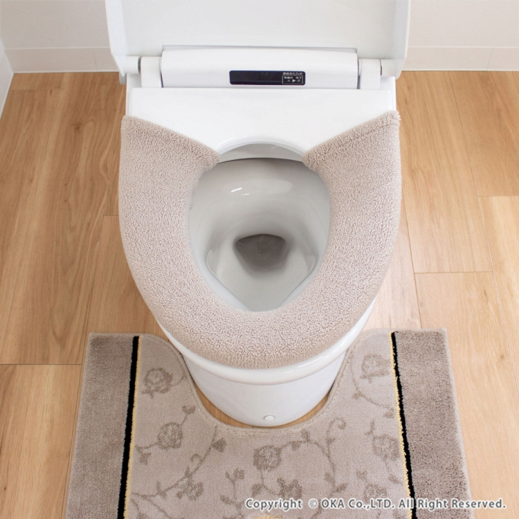 シェニールロゼ トイレ便座カバー 洗浄・暖房型 ベージュ ベージュ トイレ便座カバー