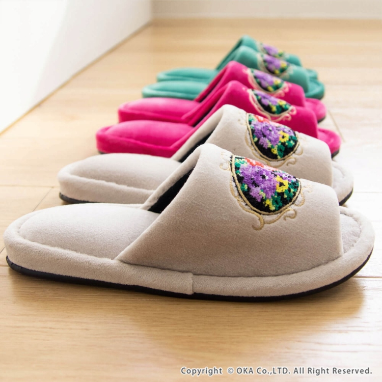 シェニールロゼ スリッパ ベージュ ベージュ スリッパ