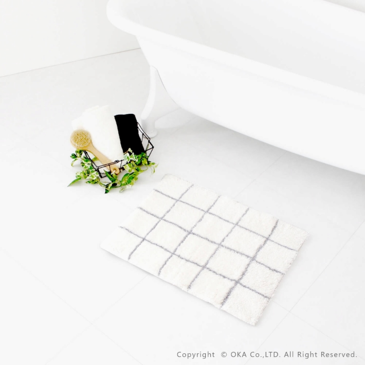 乾度良好 モディッシュ バスマット 約45cm×60cm ホワイト ホワイト