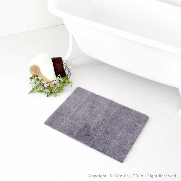 乾度良好 モディッシュ バスマット 約45cm×60cm グレー グレー