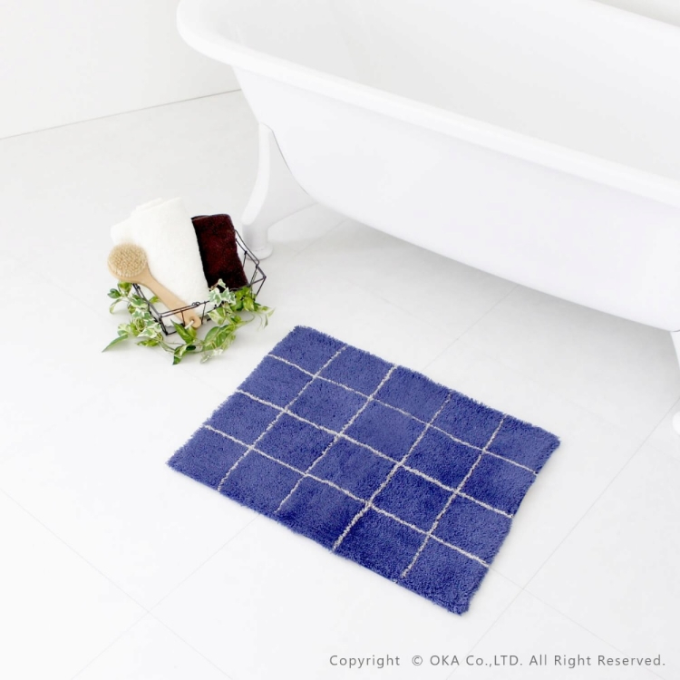 乾度良好 モディッシュ バスマット 約45cm×60cm ネイビー ネイビー
