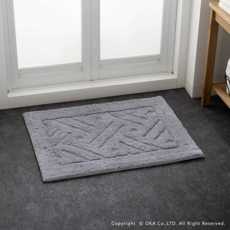 乾度良好リッカ バスマット 約45cm×60cm グレー グレー 45cm×60cm