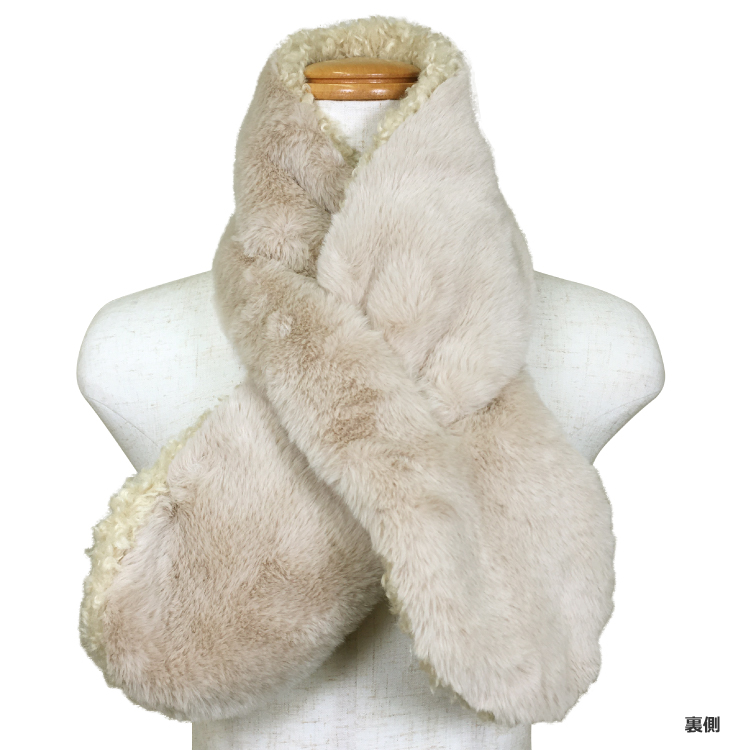 ムーミン エコファー ボア リバーシブル ティペット ベージュ 25/ベージュ