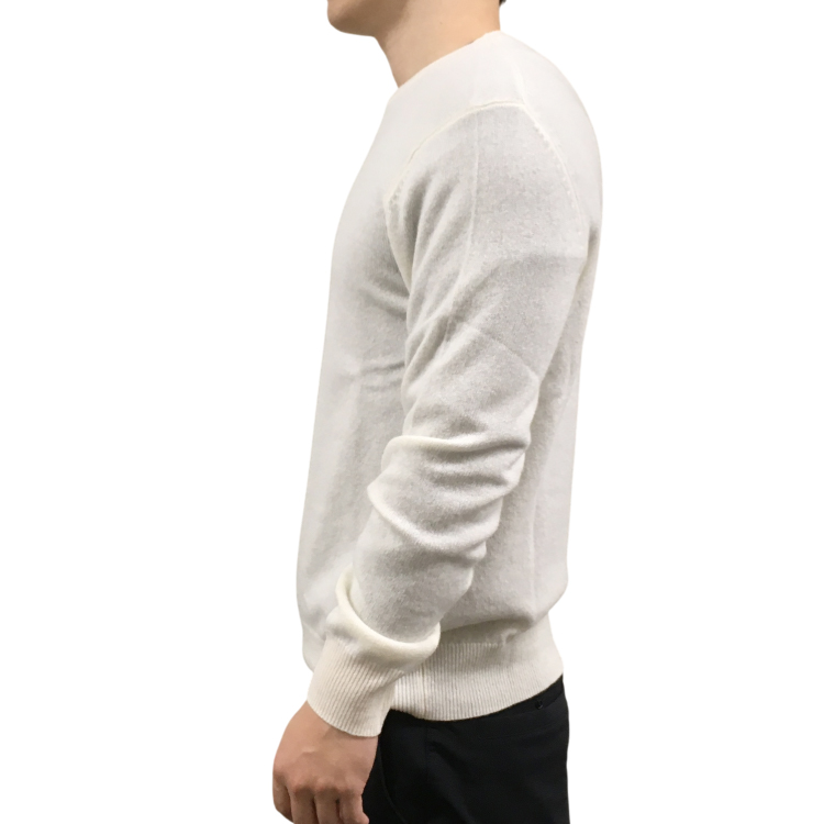 【RHYTHM BOX】リズムボックス カシミヤ100% クルーネックセーター ホワイト M ホワイト M