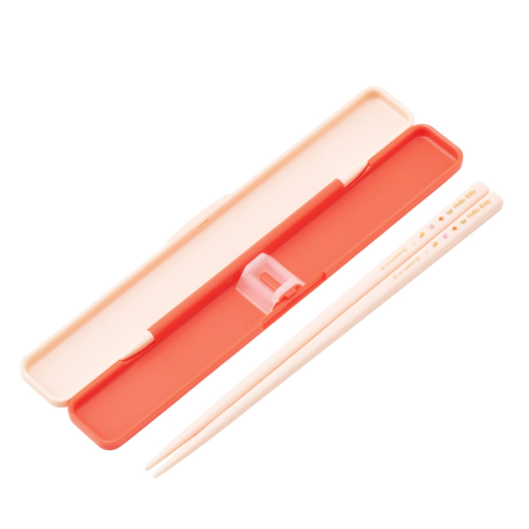 ハローキティ 音の鳴らない箸・箸箱セット パステル水彩花柄