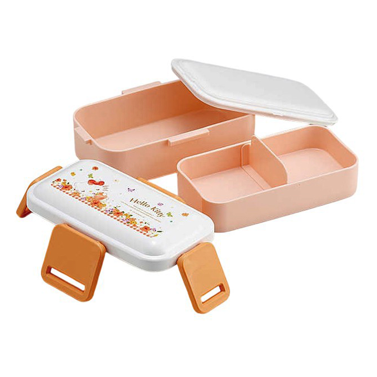 ハローキティ 2段ふわっと弁当箱 パステル水彩花柄