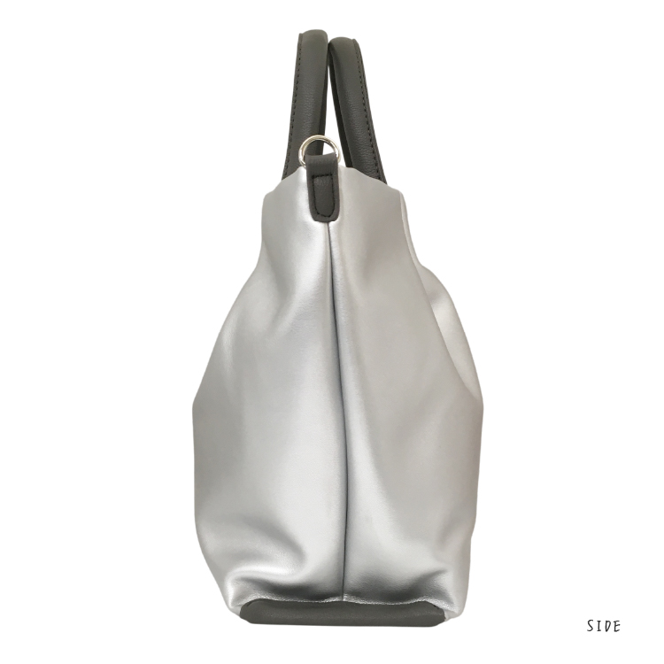 【Legato Largo】肩楽 合皮 2WAY ショルダーバッグ シルバー シルバー 2WAY ショルダーバッグ