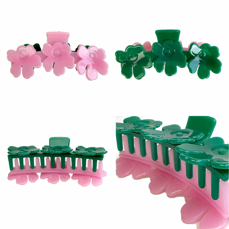 【marimekko】マリメッコ ヘアクリップ Mini Unikko Hair Clip Two-Tone ピンク×グリーン ピンク×グリーン