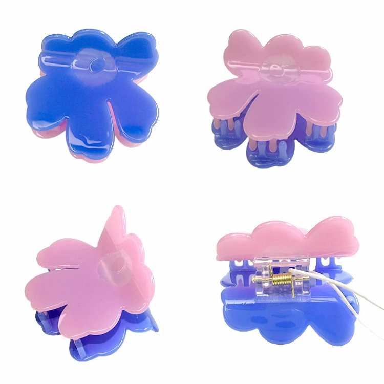 【marimekko】マリメッコ ヘアクリップ Unikko Hair Clip S Two-Tone Small ピンク×ブルー ピンク×ブルー