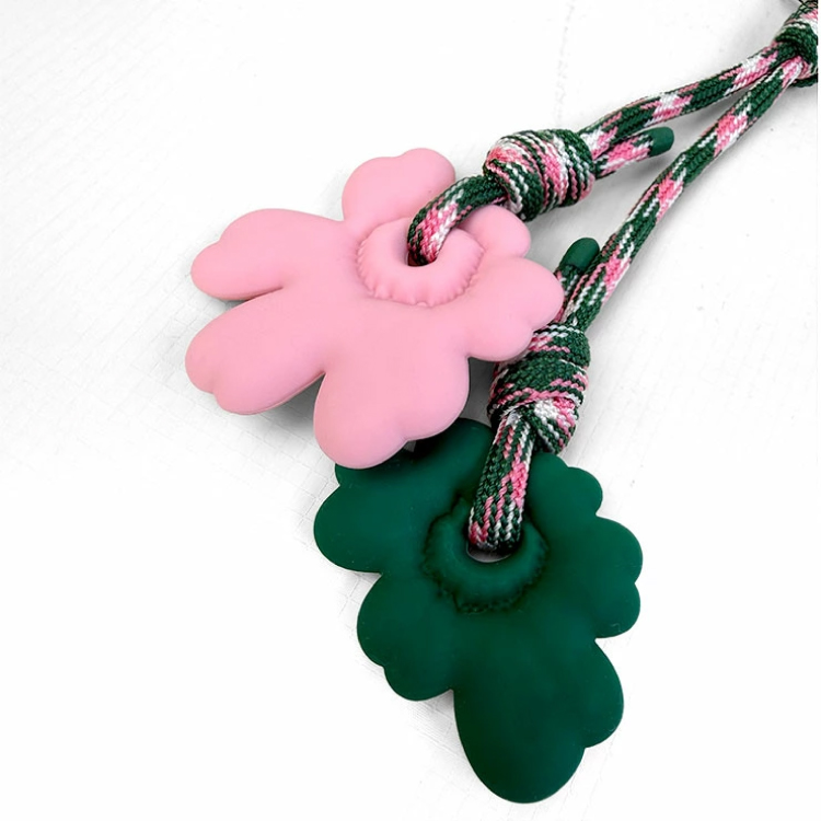 【marimekko】マリメッコ Riimi Unikko キーチェーン ピンク×グリーン ピンク×グリーン