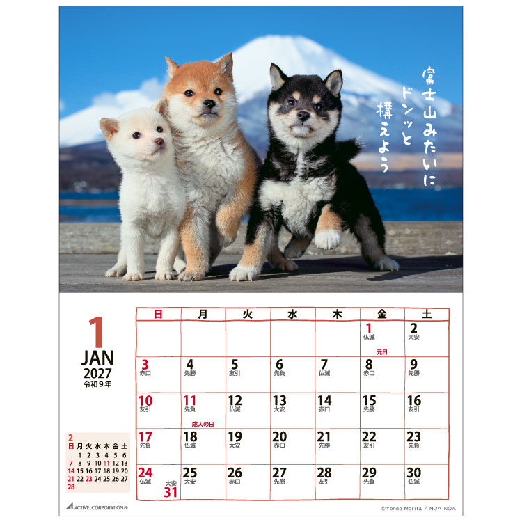 【2027年カレンダー・手帳】DOGマンスリー/ 壁掛けカレンダー DOGマンスリー 壁掛け