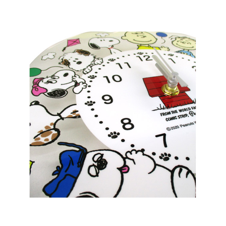 Snoopy スヌーピー アクリル 壁掛け時計 丸 スヌーピー ビジター表示商品 ファンビ寺内ネットストア