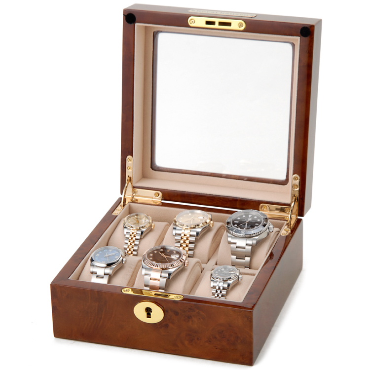 Royal hausen】ロイヤルハウゼン 時計収納ケース 6本用 木目調(18×18