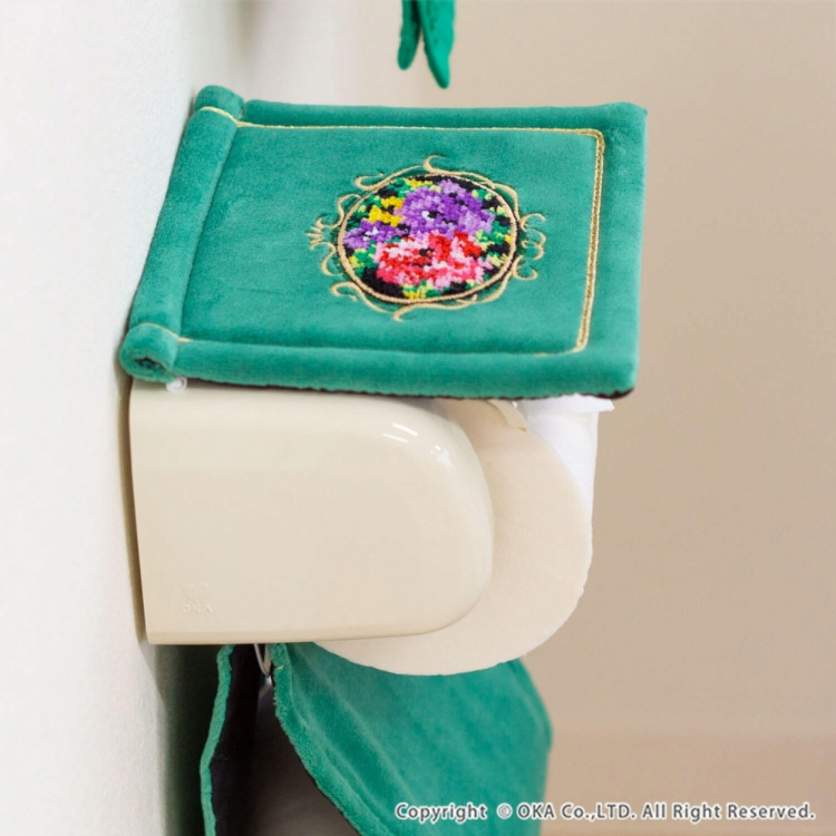 シェニールロゼ ペーパーホルダーカバー グリーン グリーン ペーパーホルダーカバー