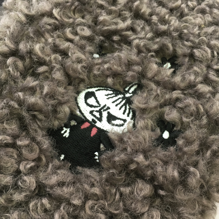 ムーミン エコファー ボア リバーシブル ティペット チャコール 12/チャコール