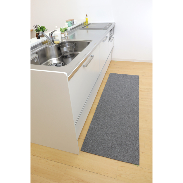 Pally Pally(パリ―パリ―) はっ水加工の洗濯機で丸洗いできるキッチンマット180㎝ グレー グレー 180㎝