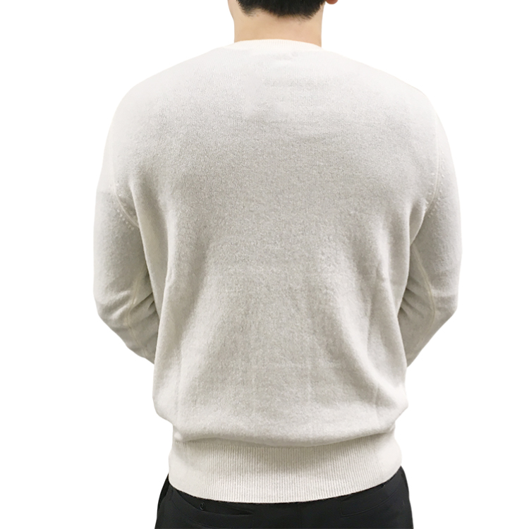 【RHYTHM BOX】リズムボックス カシミヤ100% クルーネックセーター ホワイト M ホワイト M