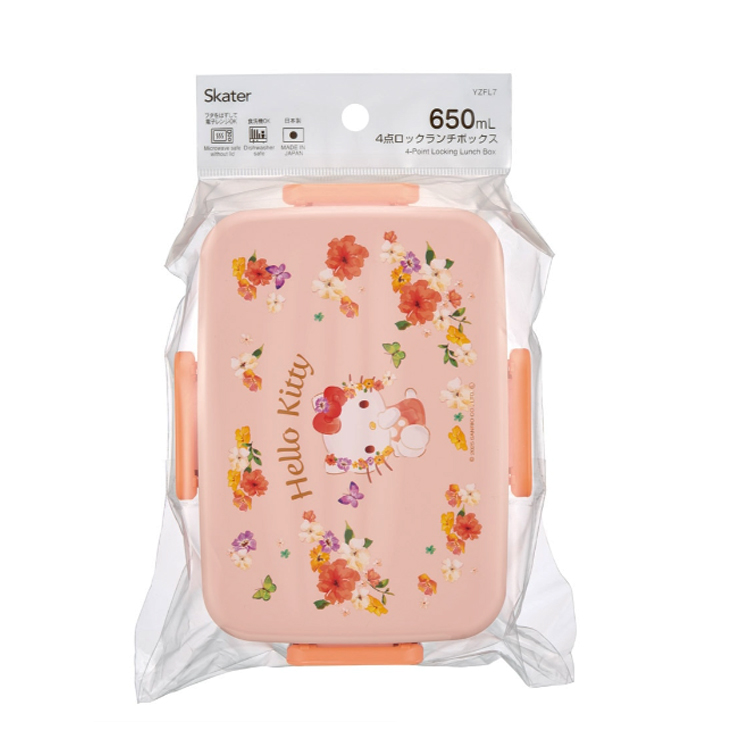 ハローキティ 1段ランチボックス パステル水彩花柄