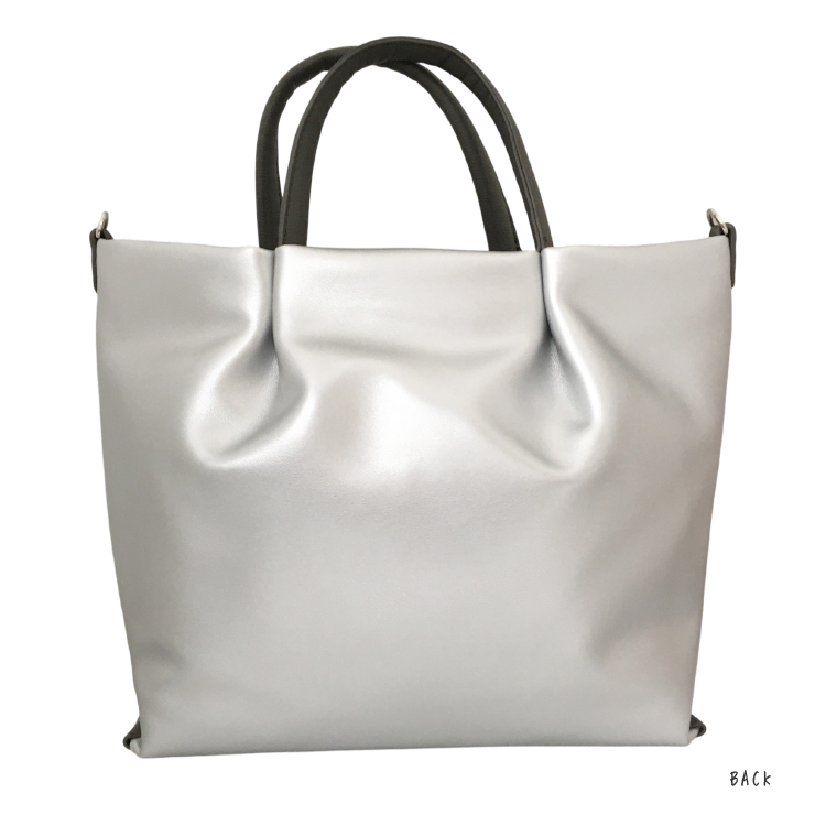 【Legato Largo】肩楽 合皮 2WAY ショルダーバッグ シルバー シルバー 2WAY ショルダーバッグ