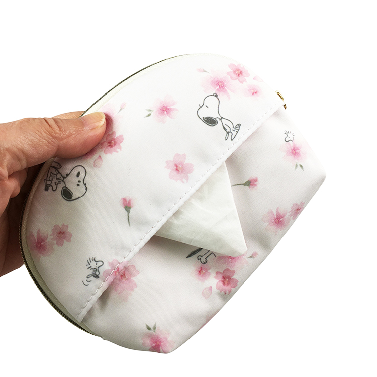 【SNOOPY】スヌーピー ラウンドティッシュポーチ さくら/WH WH ラウンドティッシュポーチ