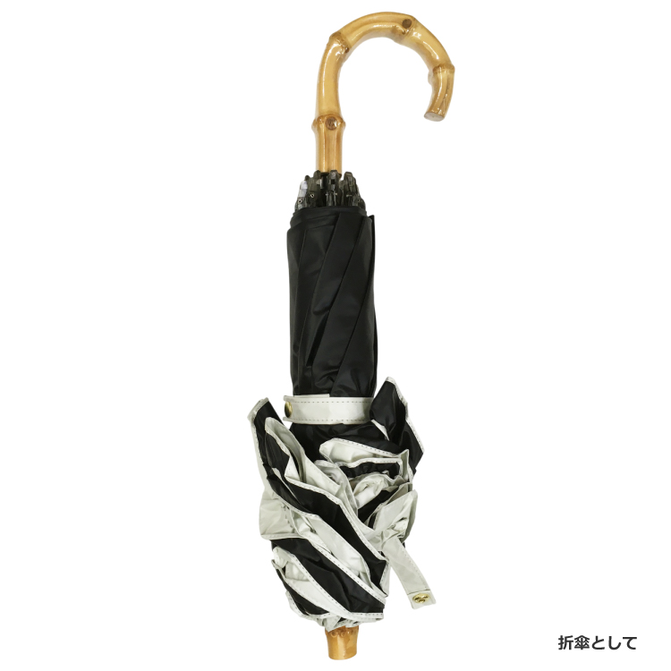 【RHYTHM BOX】リズムボックス 晴雨兼用 フリル2段折 グレージュ グレージュ