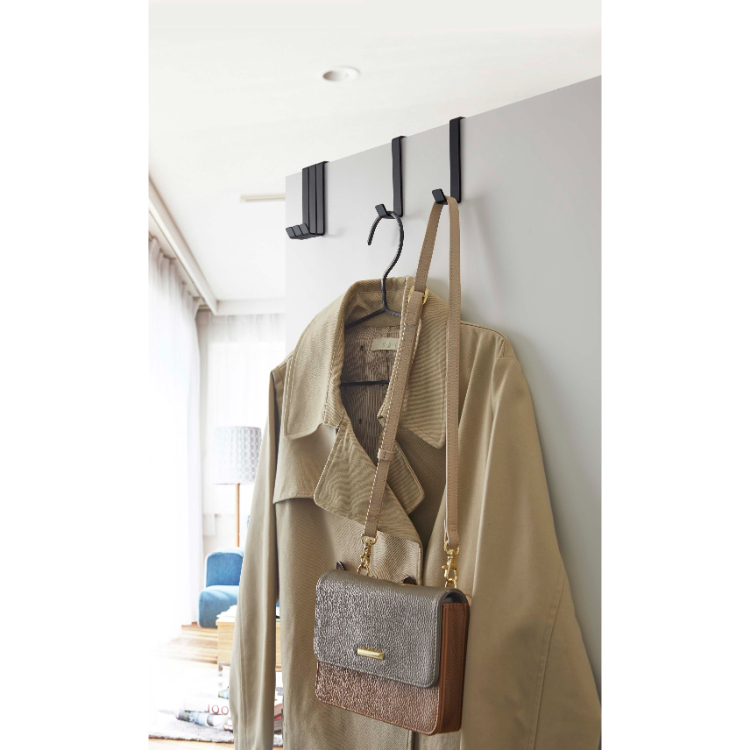 山崎実業 smart ドアハンガー 5個組 ブラック ブラック