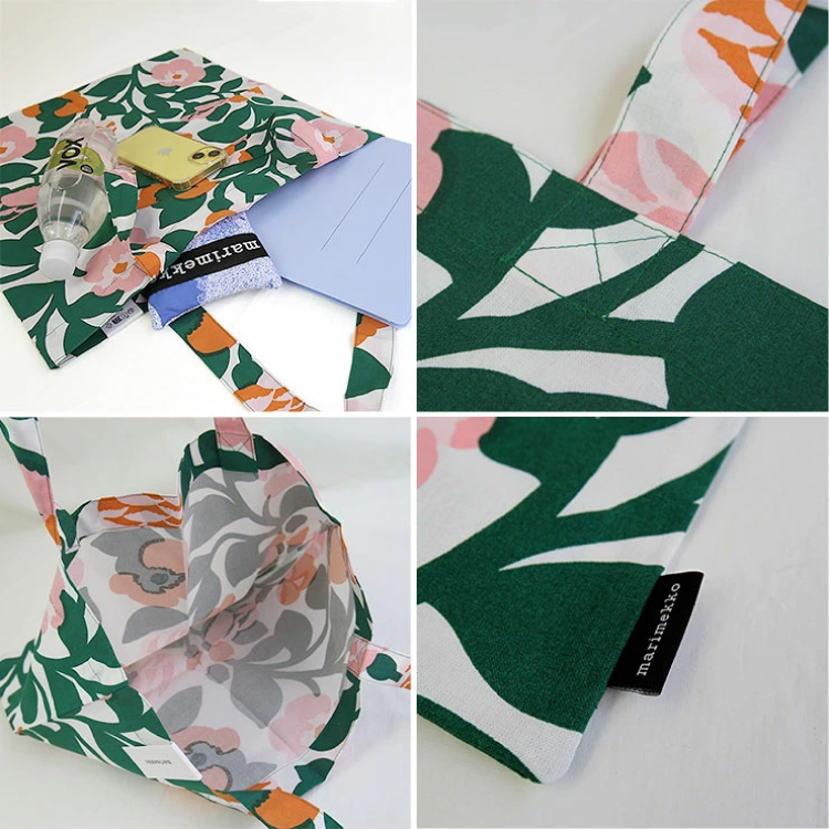 【marimekko】マリメッコ ファブリックバッグ Pieni Green Green グリーン×オレンジ