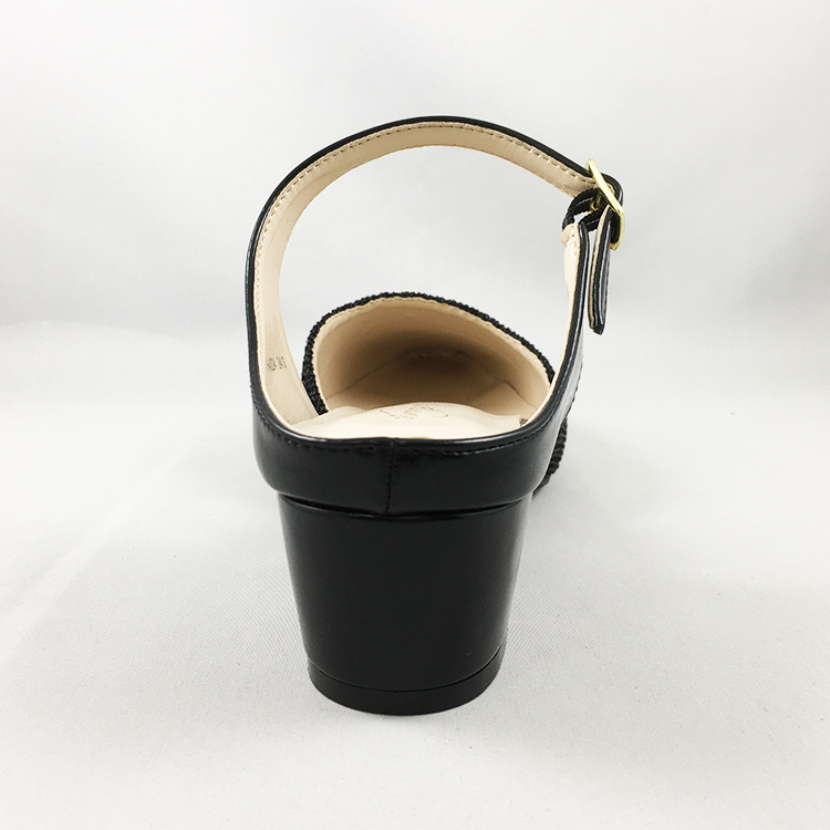 素材コンビストラップミュール/ H-6224 ブラック 22.5cm BLK 22.5cm
