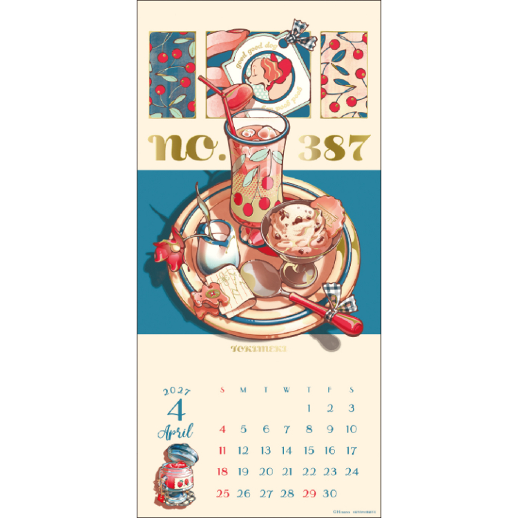 【2027年カレンダー・手帳】日菜乃 ゴールドアクセント 壁掛けカレンダー 日菜乃