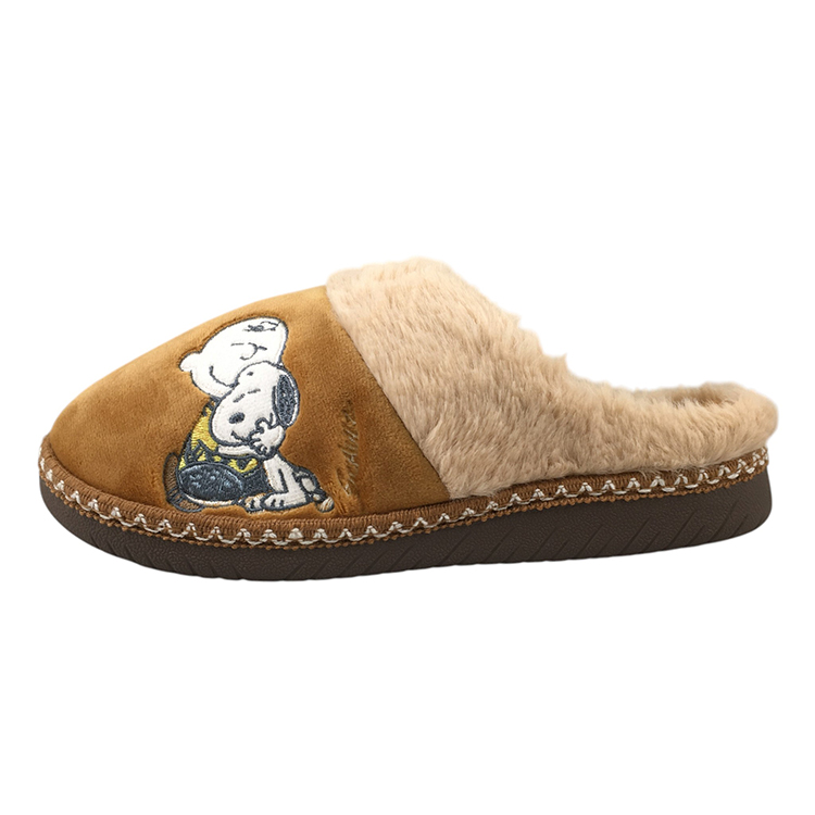 PEANUTSスヌーピー レディース ファー サンダル PN8474/Mブラウン ブラウン M