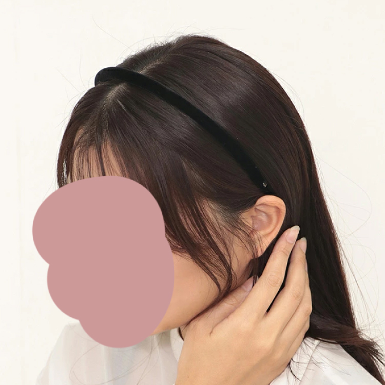 【ALEXANDRE DE PARIS】アレクサンドル ドゥ パリ ベロアカチューシャ 6mm幅 THB-17494-06 N-NOIR N-NOIR