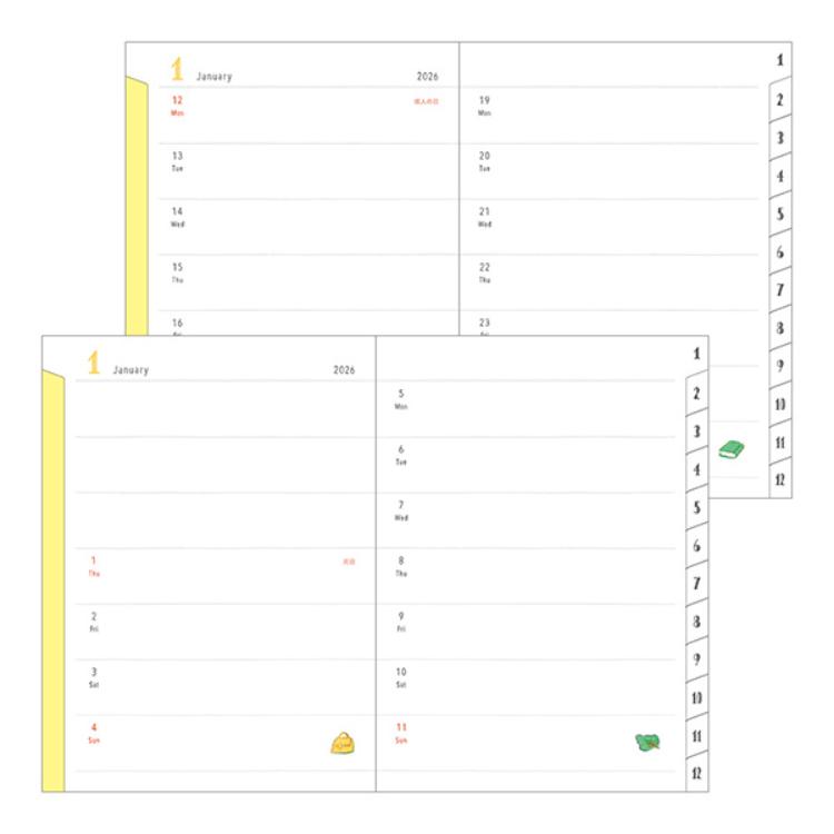 【2026年カレンダー・手帳】ミドリ ポケットダイアリー<A6> イヌ柄 イヌ柄 A6