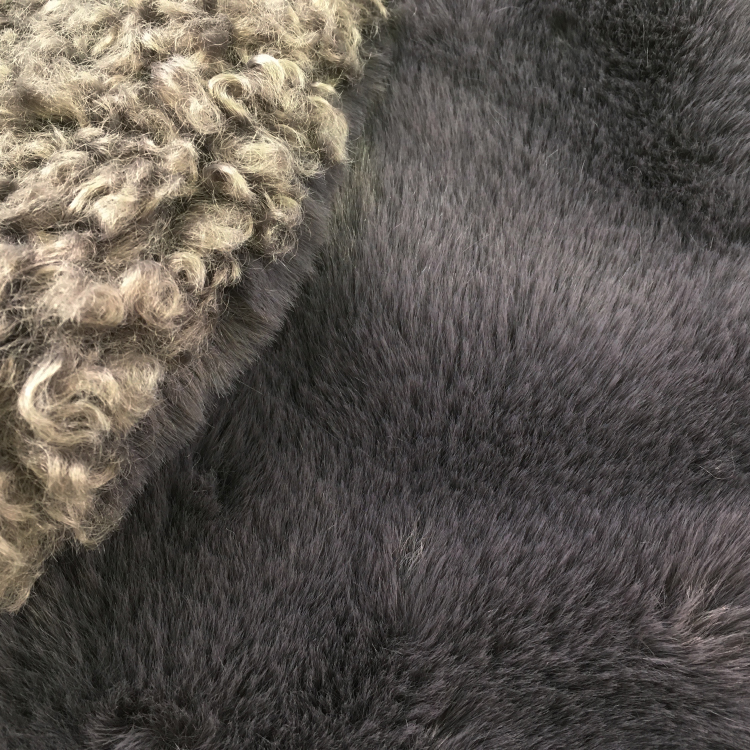 ムーミン エコファー ボア リバーシブル ティペット チャコール 12/チャコール