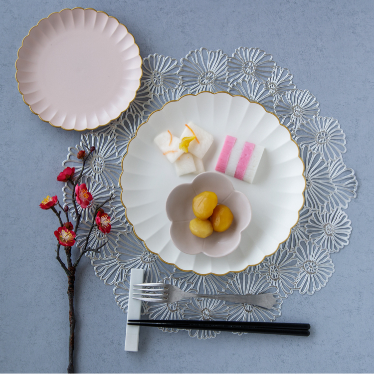 プレイスマット ももとせ ランチョンマット フラワーシルバー フラワーシルバー