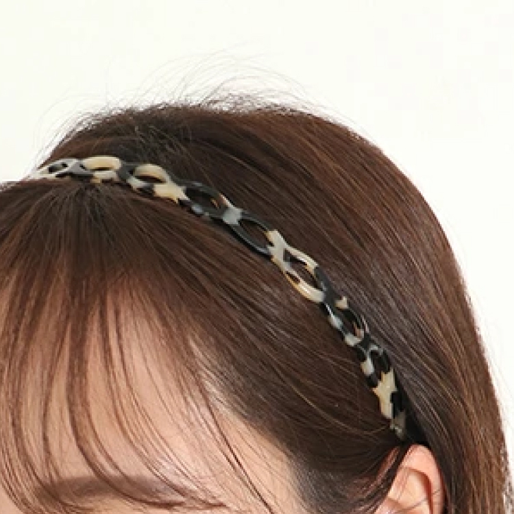 【ALEXANDRE DE PARIS】アレクサンドル ドゥ パリ カチューシャ AHB-1573 N-NOIR N-NOIR 幅 1cm