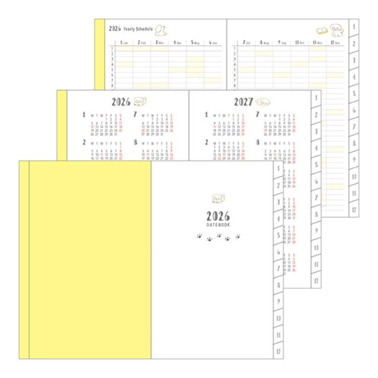 【2026年カレンダー・手帳】ミドリ ポケットダイアリー ミニ <B7> イヌ柄 イヌ柄 B7