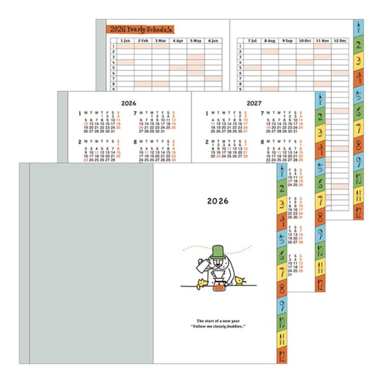 【2026年カレンダー・手帳】ミドリ ポケットダイアリー ミニ <B7> オジサン柄 オジサン柄 B7