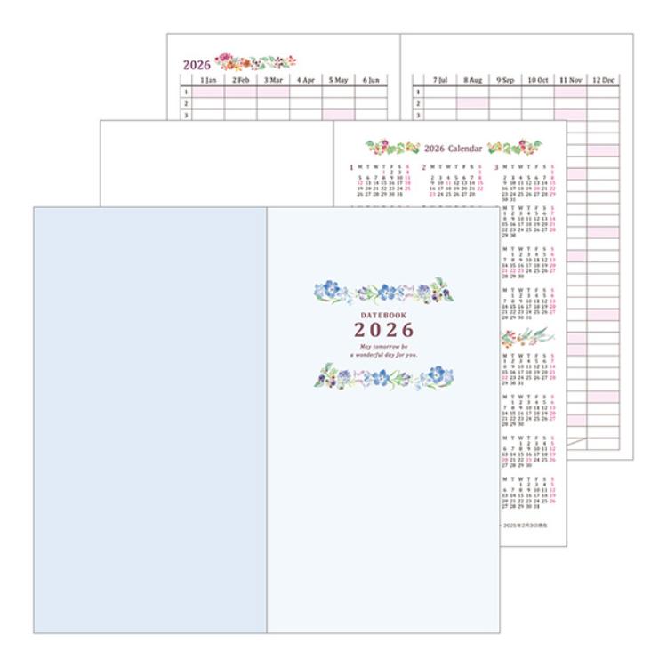 【2026年カレンダー・手帳】ミドリ ポケットダイアリー スリム<B6> カントリータイム花柄 カントリータイム花柄 B6