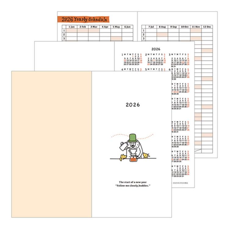 【2026年カレンダー・手帳】ミドリ ポケットダイアリー スリム<B6> オジサン柄 オジサン柄 B6