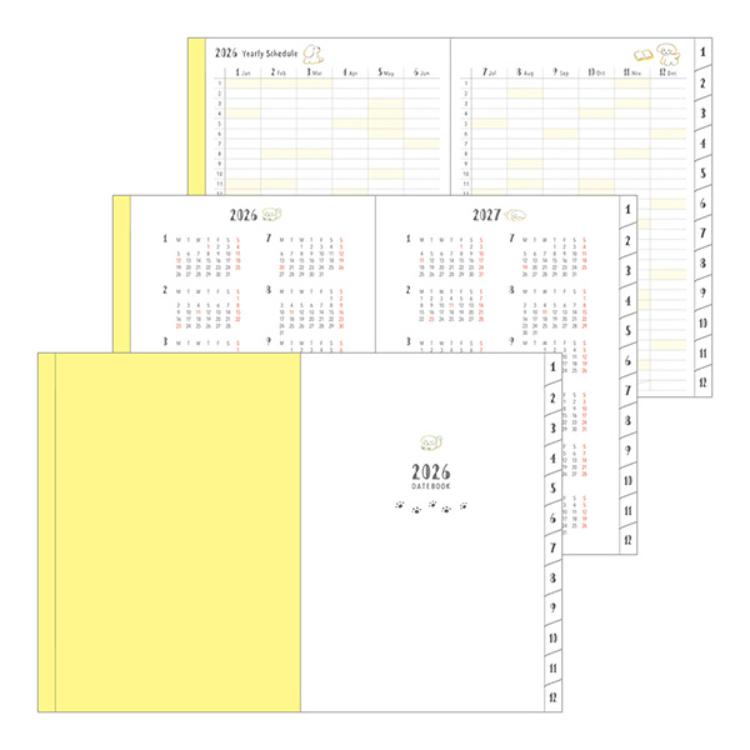 【2026年カレンダー・手帳】ミドリ ポケットダイアリー<A6> イヌ柄 イヌ柄 A6