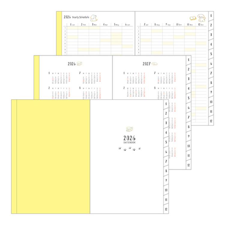 【2026年カレンダー・手帳】ミドリ ポケットダイアリー<B6> イヌ柄 イヌ柄 B6