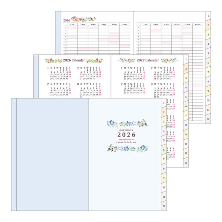 【2026年カレンダー・手帳】ミドリ ポケットダイアリー<B6> カントリータイム 花柄 花柄 B6