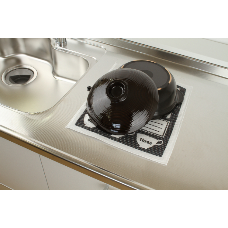 吸水・速乾 水切りマット 40cm ブラック ブラック 40cm