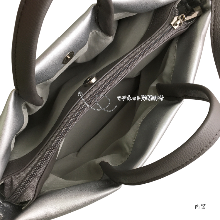 【Legato Largo】肩楽 合皮 ミニショルダー シルバー シルバー ミニショルダー