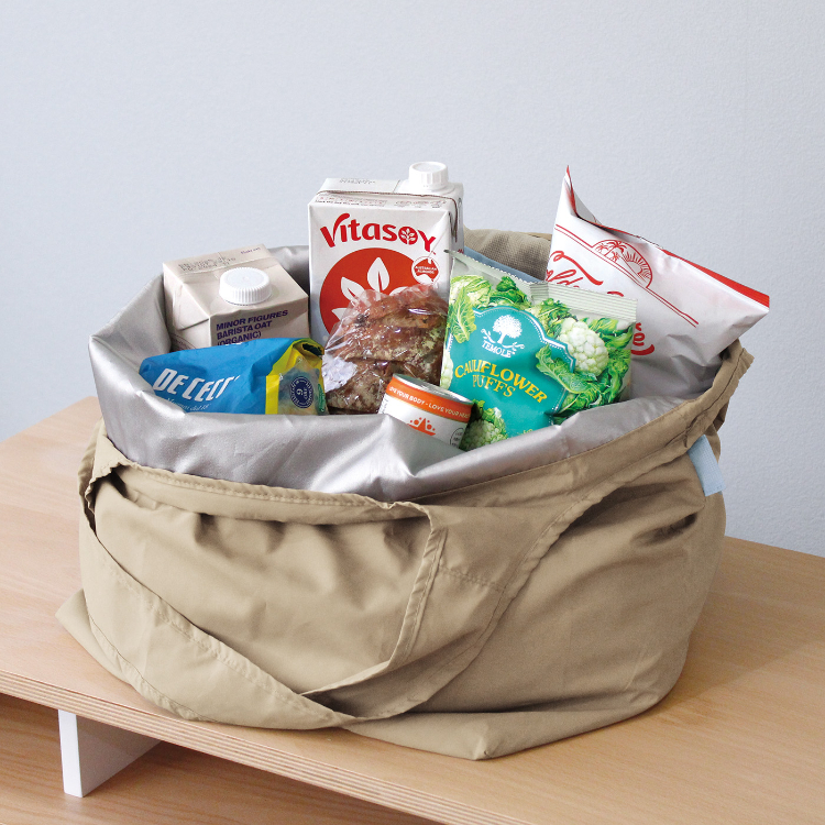 LAURIE ツートーン保冷ショッピングバッグ Saxe×Orange Saxe×Orange