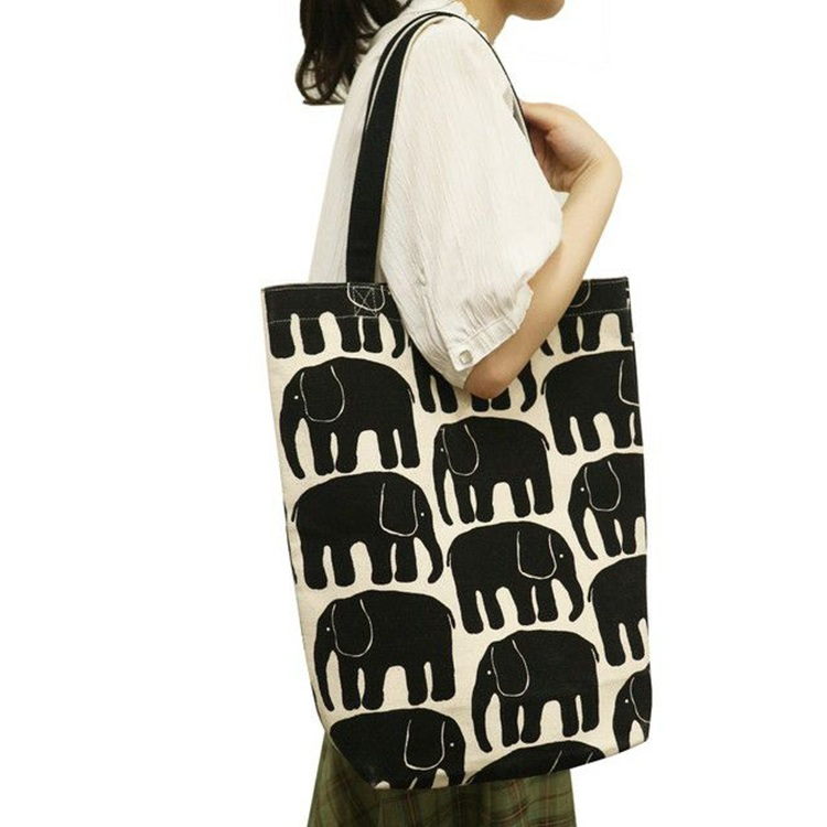 【フィンレイソン】キャンバス トートバッグ エレファンティ/ブラック エレファンティ/ブラック キャンバス トートバッグ